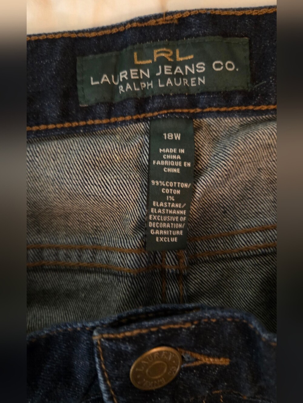 Ralph Lauren Dark Indigo Straight-Leg Women’s Jeans 18W - Picture 10 of 13